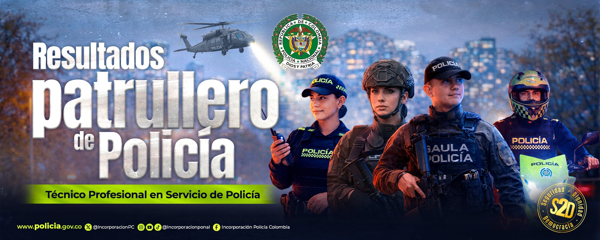 Banner resultados convocatoria Patrulleros de Policía