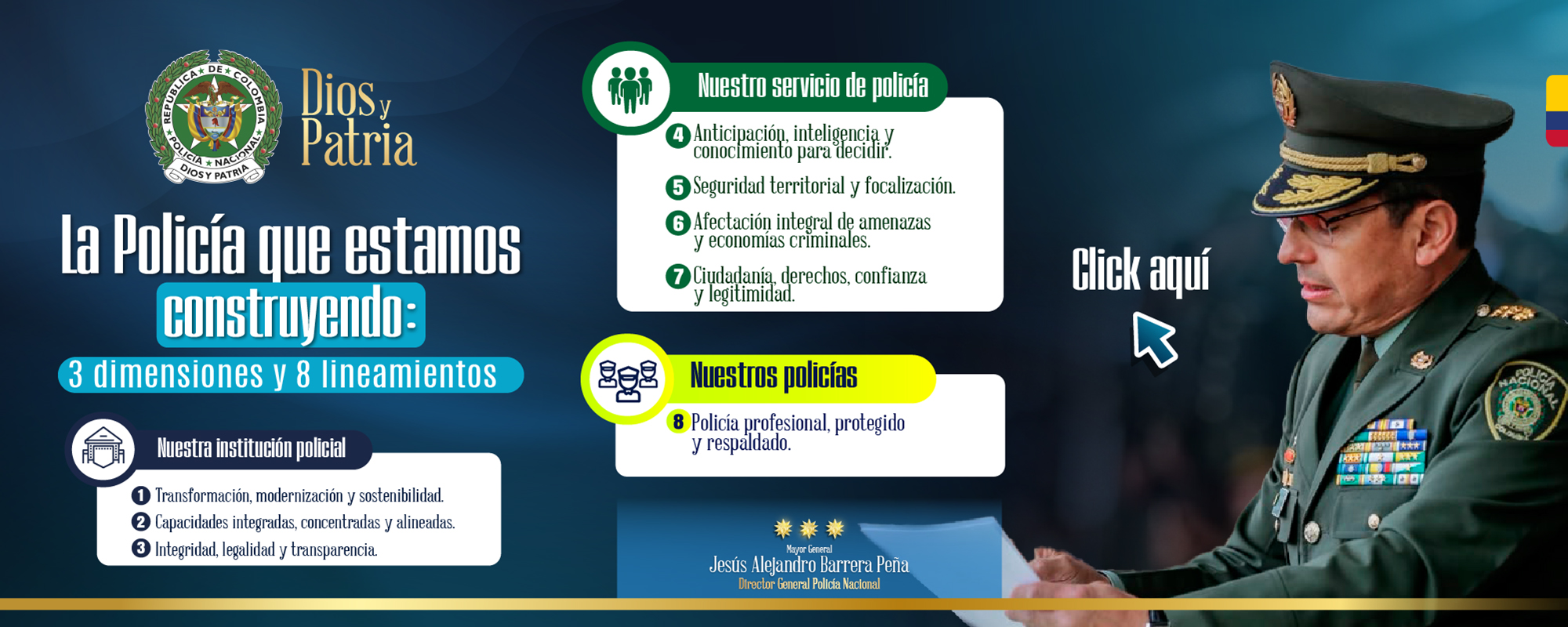 Dimensiones y lineamientos Policía Nacional