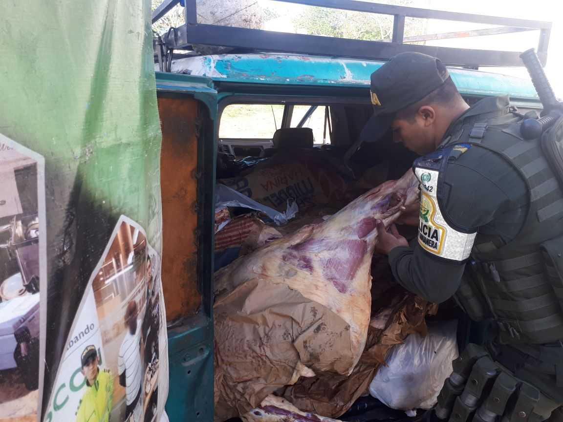 Carne de contrabando incautada