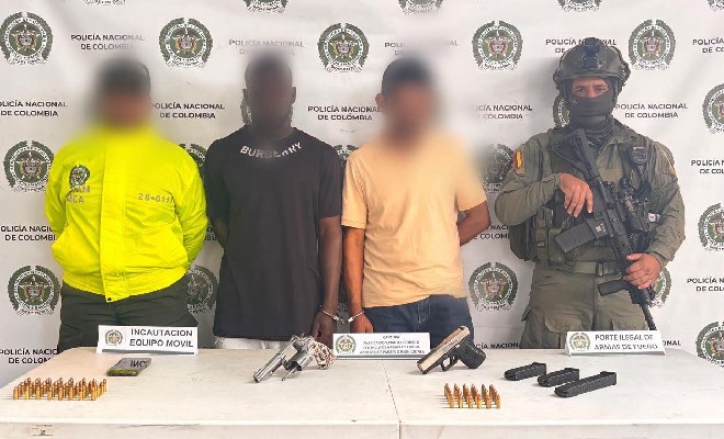 Capturados alias “Rigo” y alias “Jesús” por porte ilegal de armas de fuego en Guachené, Cauca