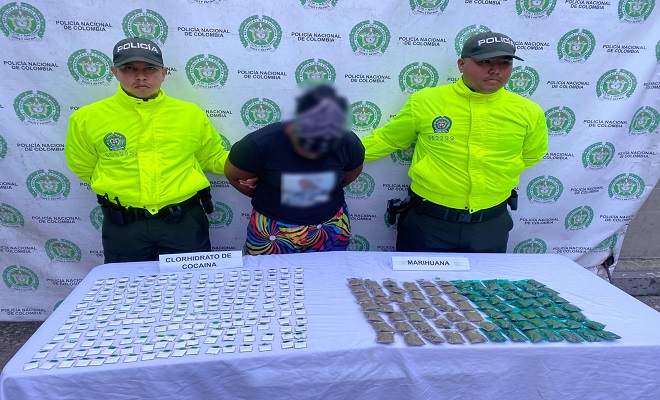 Persona capturada junto a estupefacientes incautados durante allanamiento en Quibdó
