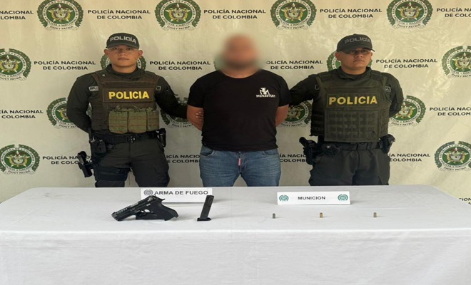 Capturado en Neiva por porte ilegal de arma de fuego durante operativos de control policial