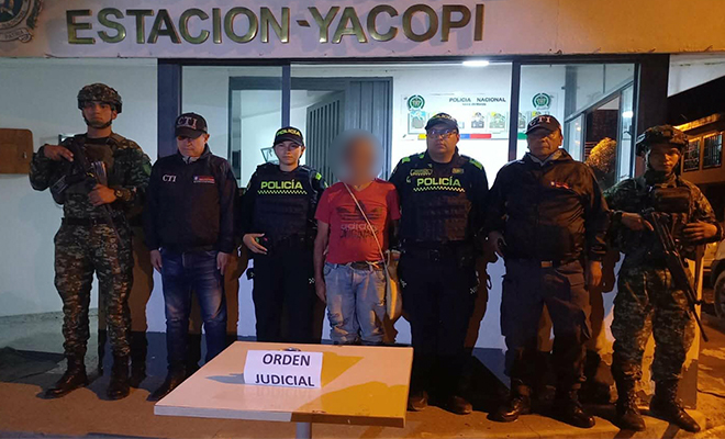 Una persona capturada por la policía, fiscalía y ejército nacional.