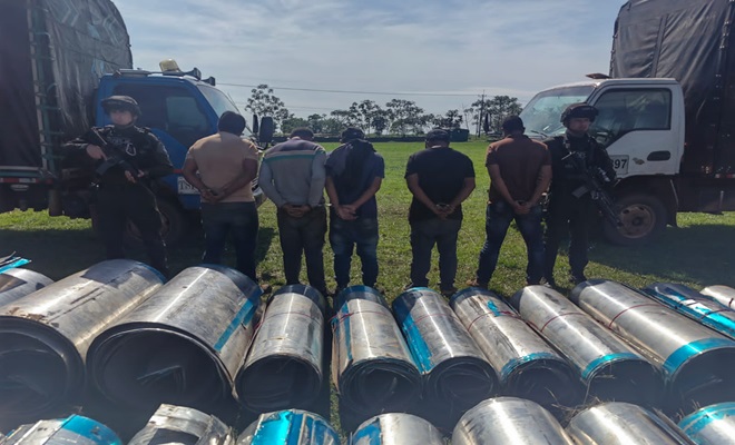 Operación permitió la captura de cinco personas por el delito de receptación