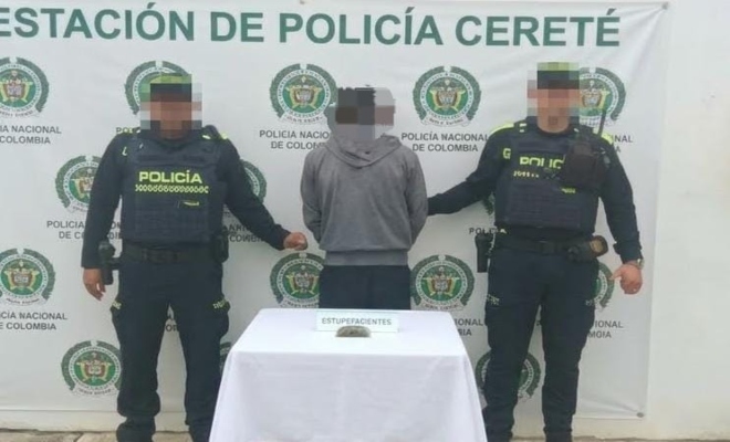 dos policías y un ciudadano capturado por el delito de tráfico, fabricación o porte de estupefacientes