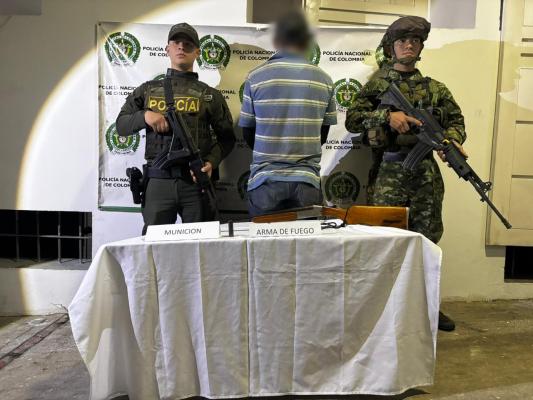 Policía Nacional capturó a un hombre por porte ilegal de arma de fuego en el corregimiento de Herrera