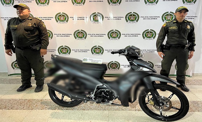 Policía Nacional logra la recuperación de una motocicleta