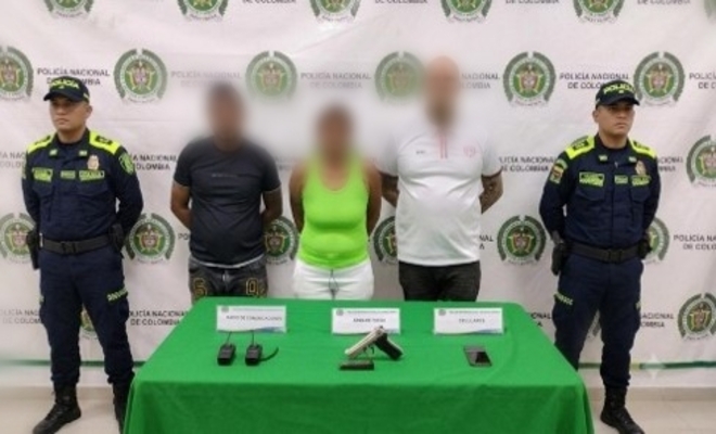 Tres capturados y elementos incautados quedando a disposición de las autoridades competentes