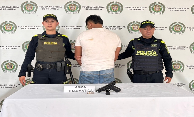 Capturado en flagrancia por el delito fabricación, tráfico, porte de armas de fuego y accesorios 