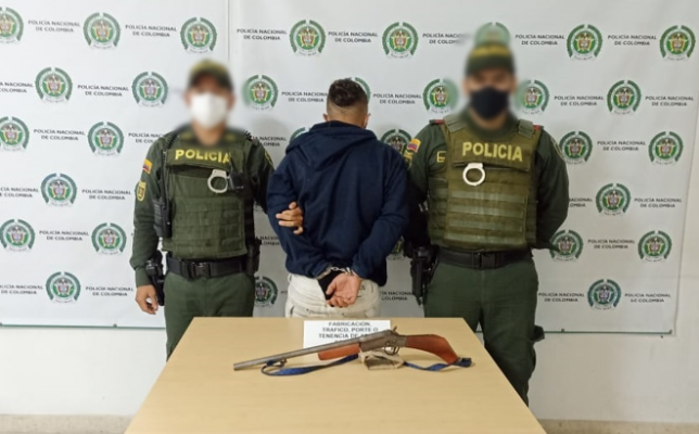 Capturado hombre de 23 años por porte ilegal