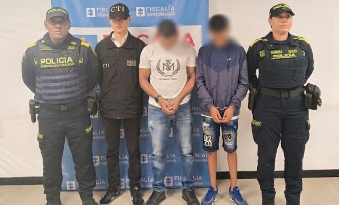 Dos funcionarios de la Policía, un funcionario del CTI, y dos capturados.