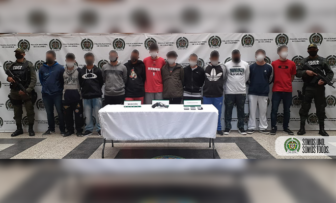 captura de 13 personas por grupos delincuenciales