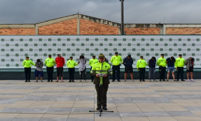 Presentación de los capturados por delitos sexuales en Bogotá