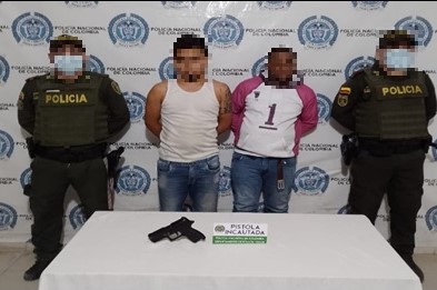 Capturados en el barrio Brisas de La Popa portando arma de fuego ilegal