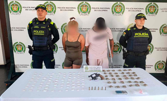 Capturados dos hombres por porte ilegal de armas de fuego y tráfico de estupefacientes en Girón