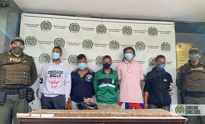 cinco capturados por estupefaciente en el barrio san javier