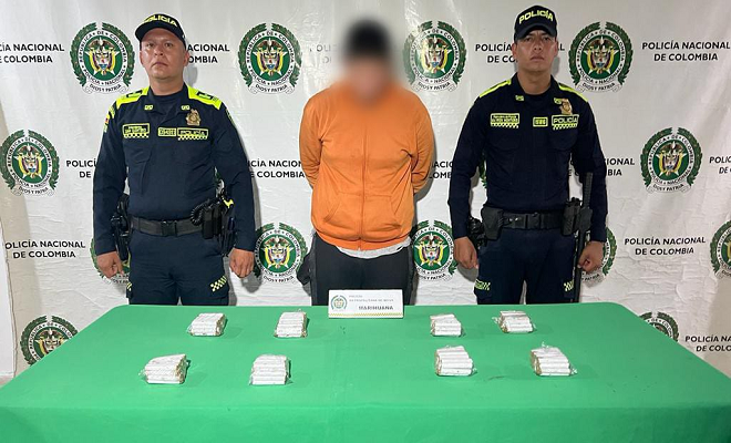 Con marihuana, se logra la captura de un hombre conocido como "Juanchito" en el centro de Neiva.
