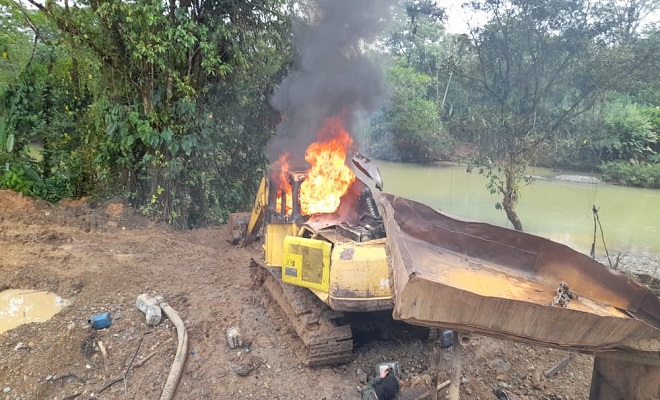 En el corregimiento de Tutunendo Chocó intervenimos dos entables mineros. 