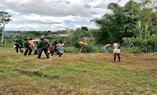 En un binomio policía y comunidad recuperamos espacio público en los sectores de “Casimiro” y “las Cachamas” de Quibdó