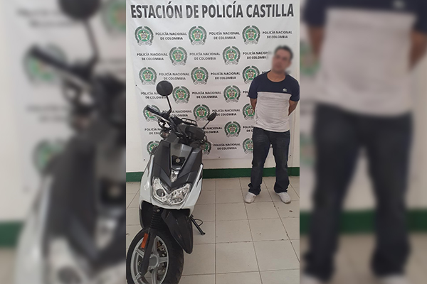 Hombre capturado por hurto de motocicleta