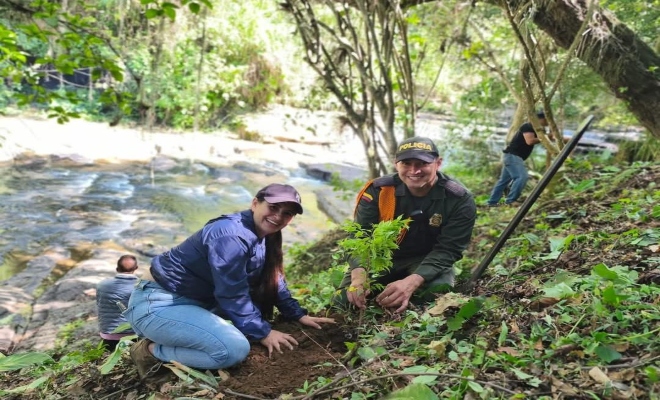 La Policía Nacional invita a proteger los árboles y fortalecer el cuidado del medio ambiente en Bolívar