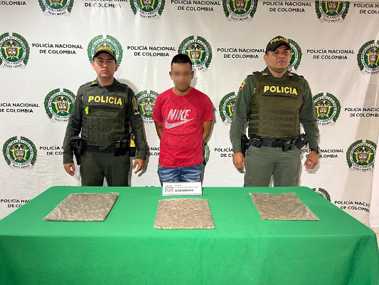 Capturado con 1500 gramos de Marihuana