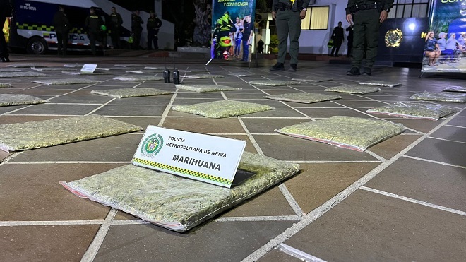 Policia Nacional halla 20 mil gramos de marihuana en el puente Santander de Neiva