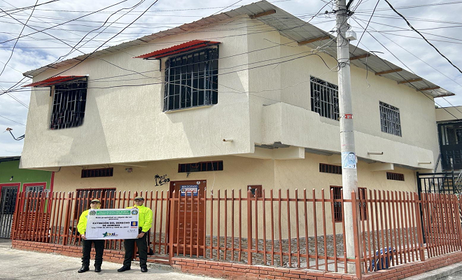 Policía y Fiscalía, realizan ocupación de extinción del derecho de dominio a un inmueble en la comuna 6 de Neiva