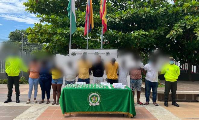 10 capturados con sustancias de estupefacientes