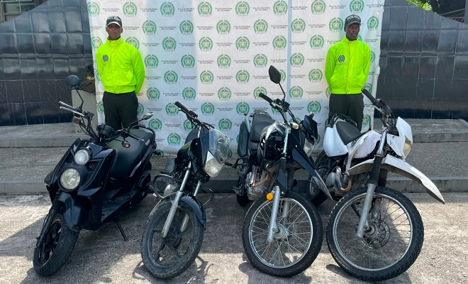Recuperacion de cuatro motocicletas quibdó
