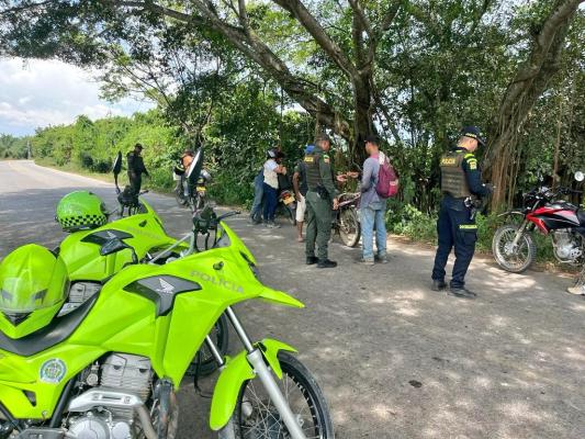 Registro y control en la via principal del municipio de Mahates