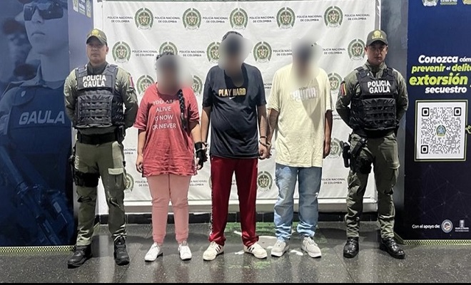 Tres capturados en operación del GAULA en Castilla