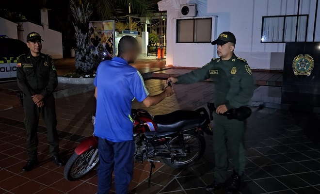 Una vez más de manera rápida se logra la recuperación de una motocicleta