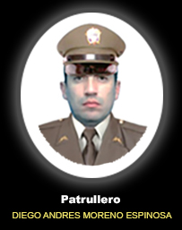 Fotograf&iacute;a del Se&ntilde;or Pt. Diego Andr&eacute;s Moreno Espinosa quien falleci&oacute; en cumplimiento de su deber.