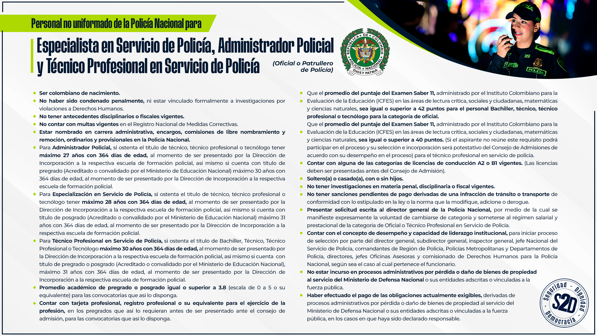 no uniformado a especialista 2026
