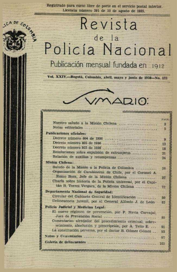 Portada de la Revista de la Policía