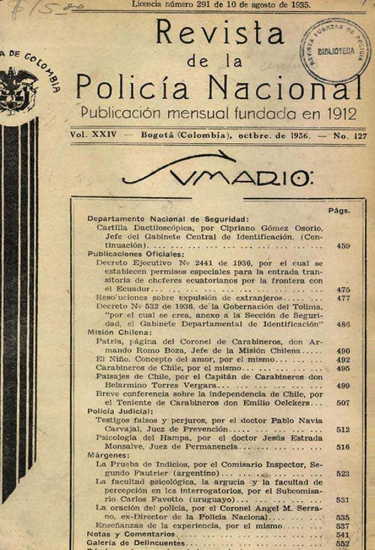 Portada de la Revista de la Policía
