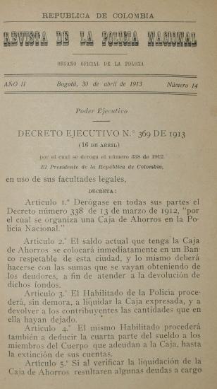 Revista Policía Nacional edición Nro. 14 Primera época