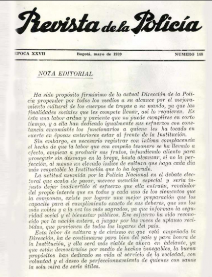 Portada de la Revista de la Policía