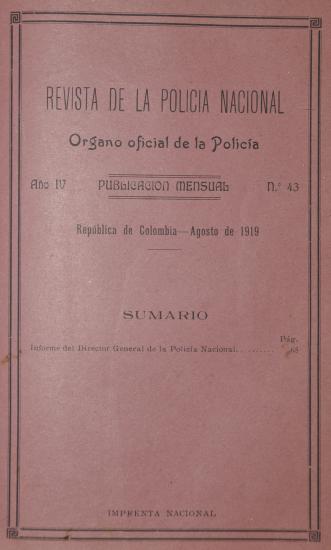 Revista Policía Nacional edición Nro. 43 Primera época