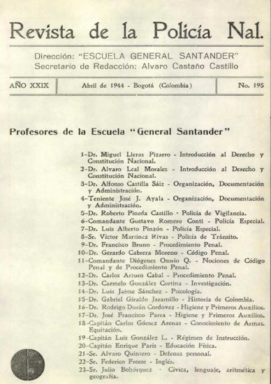 Portada de la Revista de la Policía