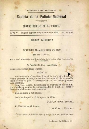 Portada de la Revista de la Policía