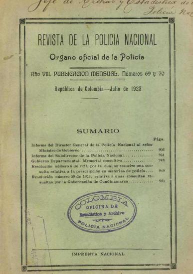 Portada de la Revista de la Policía
